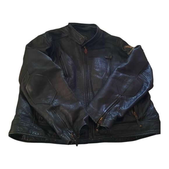 Victory Motorcycle Black Leather Jacket - Picture 1 of 6
